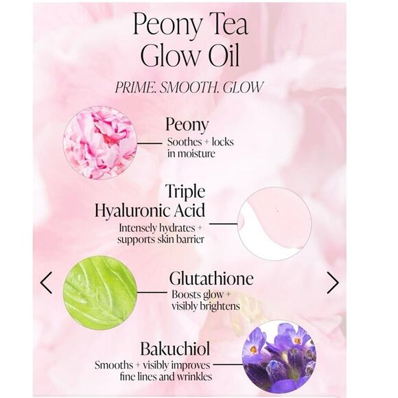 Byroe Skincare Teatime Peony Tea Facial Oil and Primer Vegan Glow Oil 30ml - Picture 3 of 7